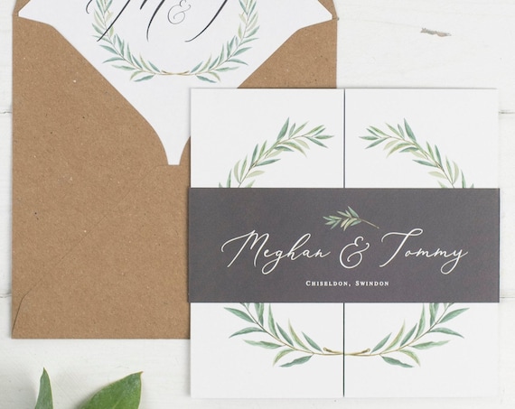 Wedding Invitation - Athena Wreath