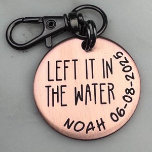 Baptism gift boy, Adult baptism gift, Left it in the water Baptism Keychain, men, baptism gift from godmother, baptism backpack keychain
