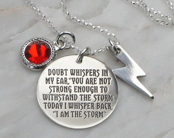 Sterling silver strength necklace Infertility necklace Even the darkest nights will end Les Miserable Jewelry hope recovery gift 1074