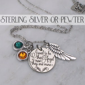 Angel wing necklace, Parents memorial, I used to be their Angel now they are mine necklace, loss of parent, sympathy gift remembrance