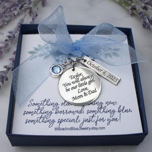 Bride something blue, Something blue bouquet charm, Wedding Charm, Bride Bouquet, Bride gift from mom, personalized bouquet charm