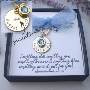 Something Blue for Wedding, Personalized Bridal Bouquet Charm