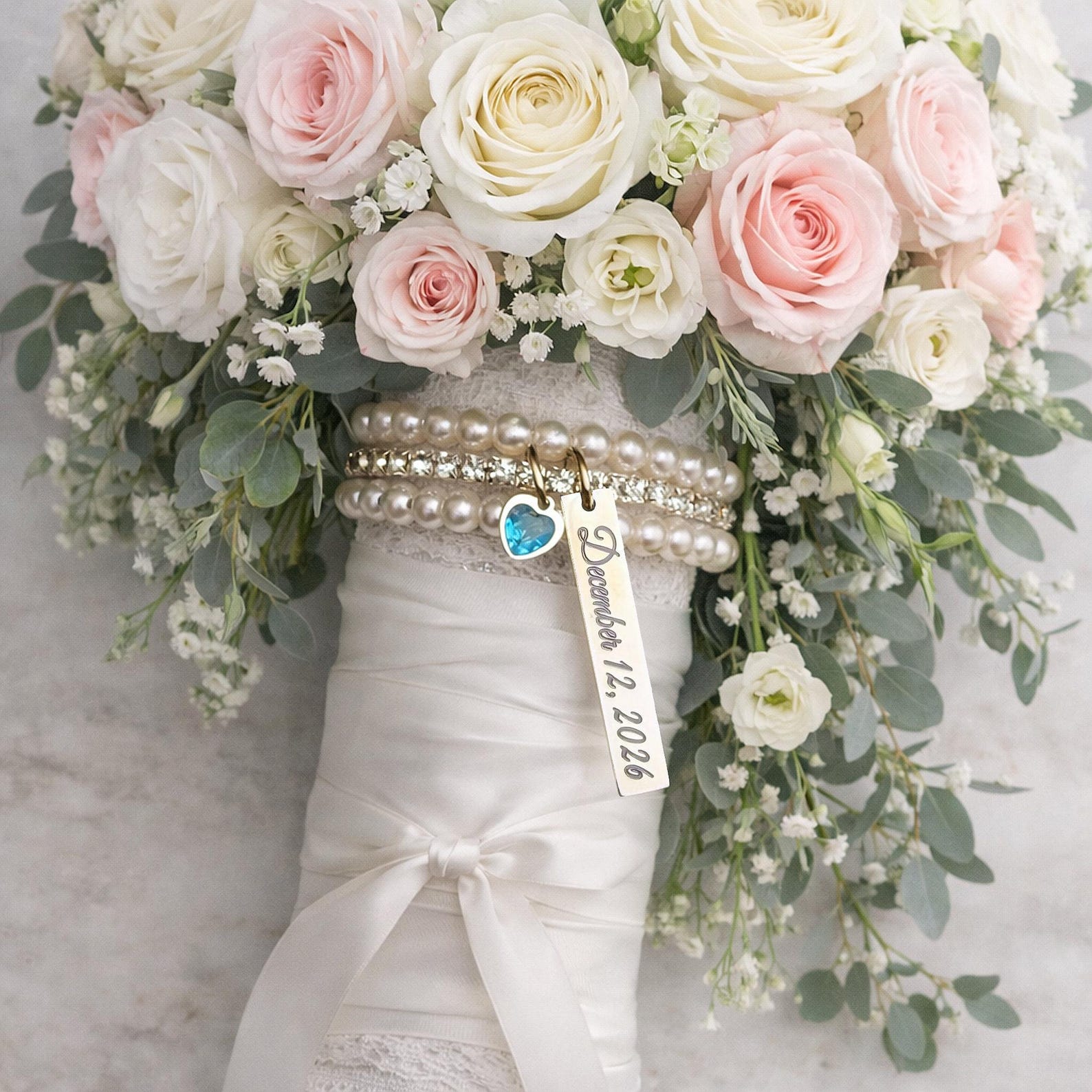 Bouquet Wrap, Bridal Bouquet Charm, Daughter in Law Wedding Gift Bouquet Wrap, Bridal Bouquet Charm, Daughter in Law Wedding Gift