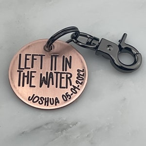 Baptism gift boy, Adult baptism gift, Left it in the water Baptism Keychain, men, baptism gift from godmother, baptism backpack keychain