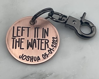 Baptism gift boy, Adult baptism gift, Left it in the water Baptism Keychain, men, baptism gift from godmother, baptism backpack keychain