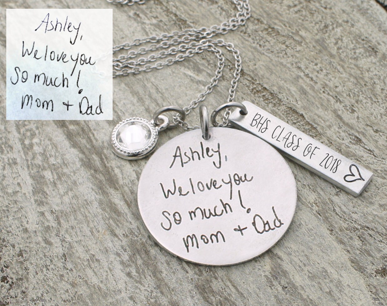Handwriting necklace, Actual Handwriting Jewelry, Long Quote can be a…
