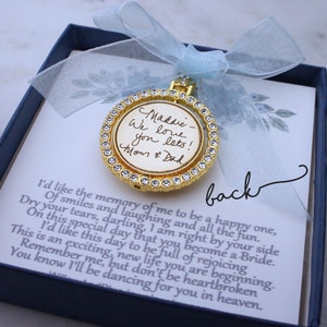 Engraved Photo and Handwriting Bridal Bouquet Charm, Something blue bouquet charm, Bouquet photo charm, Wedding memorial bouquet charms, mom