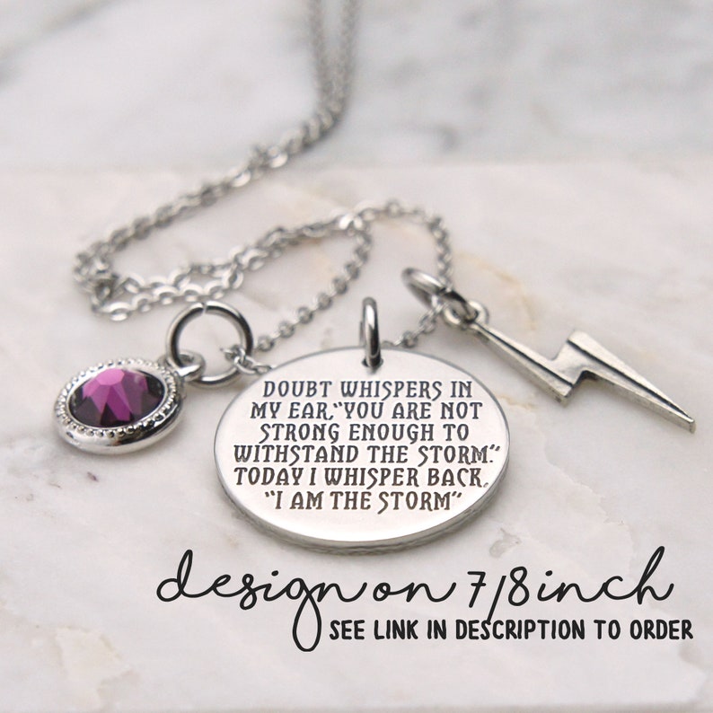 I am the Storm Women survivor jewelry strength necklace I am not afraid of storms prayer cancer warrior inspirational jewelry confidence 164