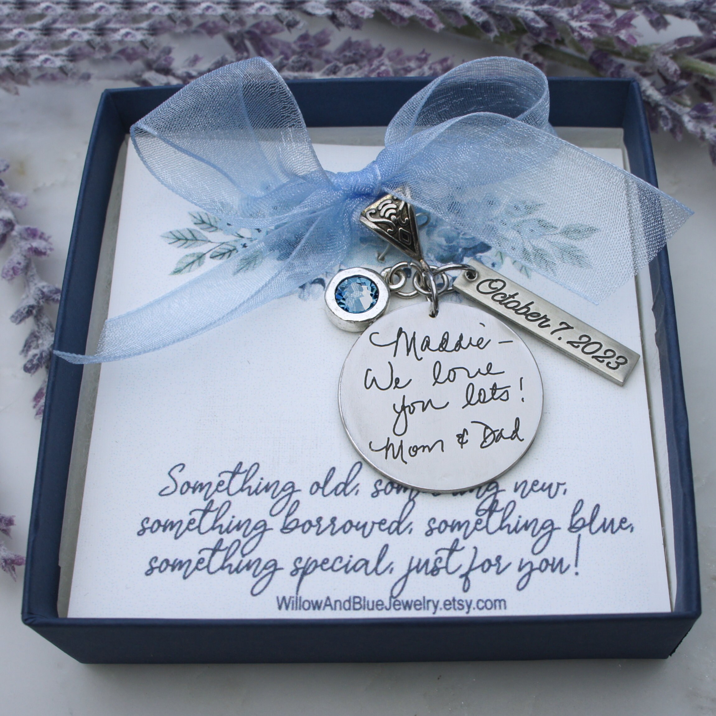 Something Blue Bouquet Charm, Something Blue for Bride
