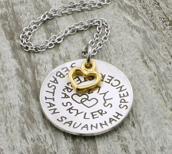 grandchildren initial necklace