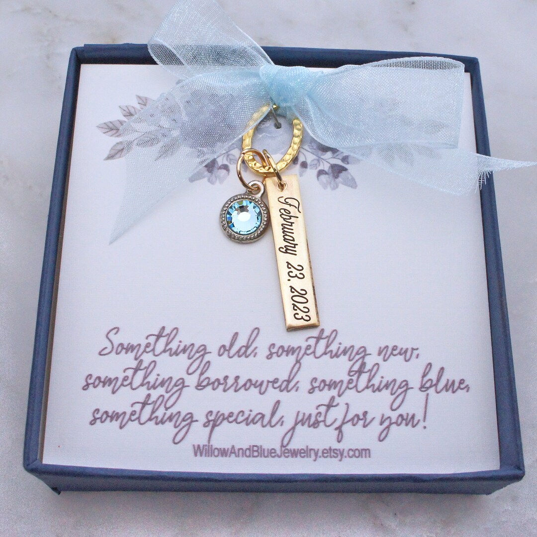 Engraved Bride Gift From Mom Friend Something Blue for Bride Etsy