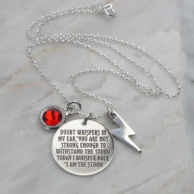 I am the Storm Women survivor jewelry strength necklace I am not afraid of storms prayer cancer warrior inspirational jewelry confidence 164