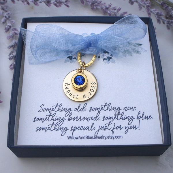 Something blue for bride, Gift for the bride from her mother, Something blue bouquet charm, bride gift from mom to daughter, Wedding date