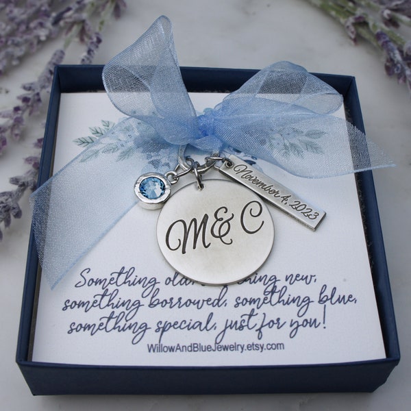 Bride something blue, Something blue bouquet charm, Wedding Charm, Bride Bouquet, Bride gift from mom, personalized bouquet charm