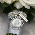 Bouquet Wrap, Bridal Bouquet Charm, Bride Gift from Mom and Dad, Bouquet charm pearl, Today tomorrow a wife forever our little girl, Blue
