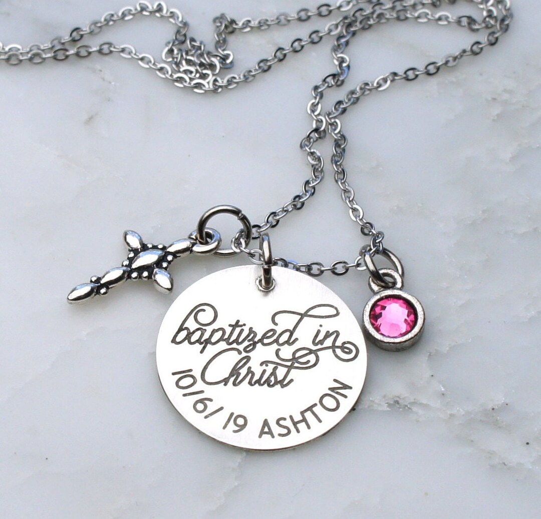 Catholic baptism necklace Clearance