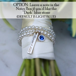 Engraved Bride gift from mom friend, Something blue for bride, Something blue bouquet charm, bride gift from mom bridal charms Wedding date imagem 10