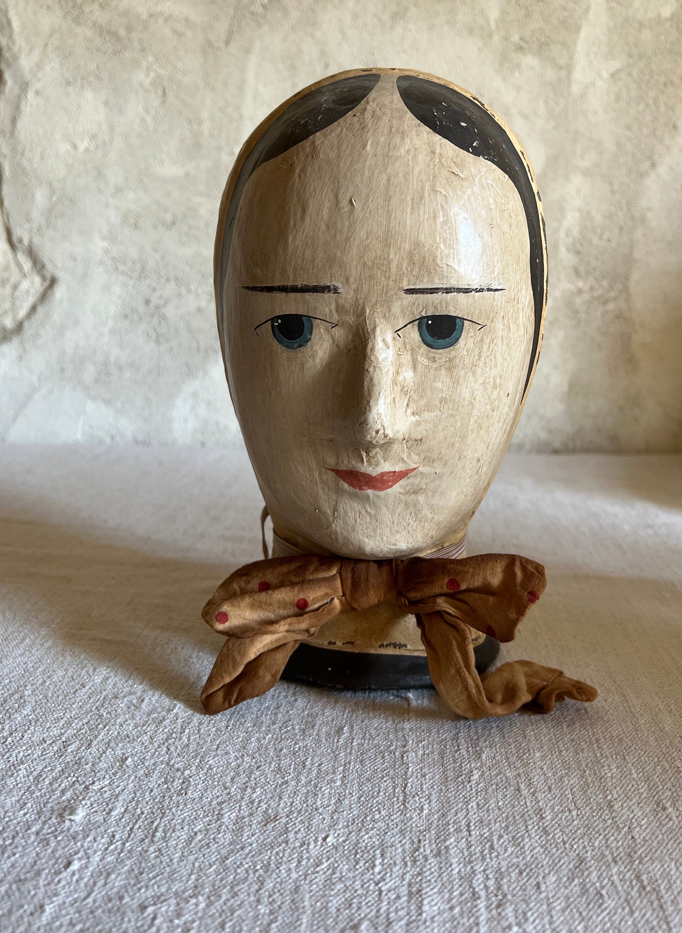 Vintage French PAPIER MACHE Marotte Head Bust. 1970s FRANCE Etsy