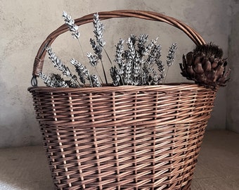 French wicker basket. Bicycle. 1960s. FRANCE