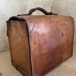 Antique Belgian aviation pilot vintage leather bag satchel messenger carrier image 6