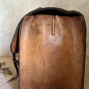 Antique Belgian aviation pilot vintage leather bag satchel messenger carrier image 8