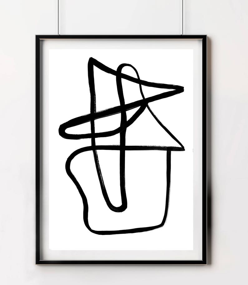 Abstract Poster Simple Poster Black and White Poster Print Etsy