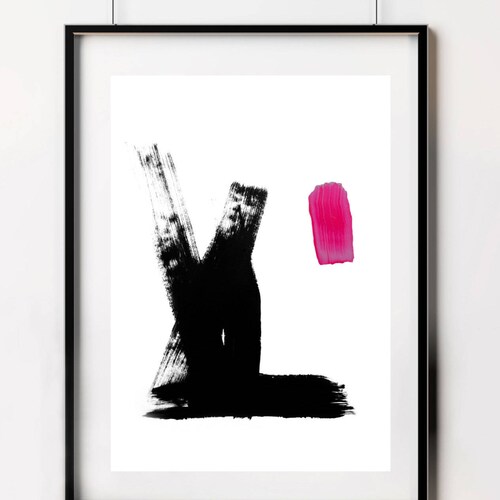 Blush Pink Lily Abstract Art Print Soft White Modern Wall Etsy UK