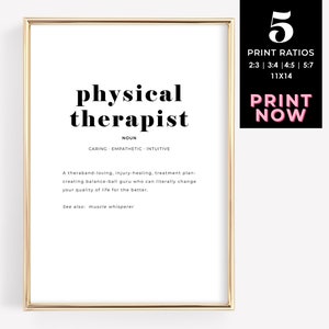 Physical Therapist Definition, Physical Therapy Wall Art Print, PT Student Decor, PT Office Decor, Graduation Gift, Instant Download