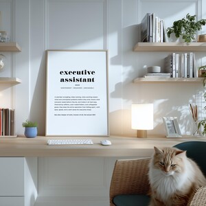 Executive Assistant Sign, Gift for Office Manager, Definition Print ...