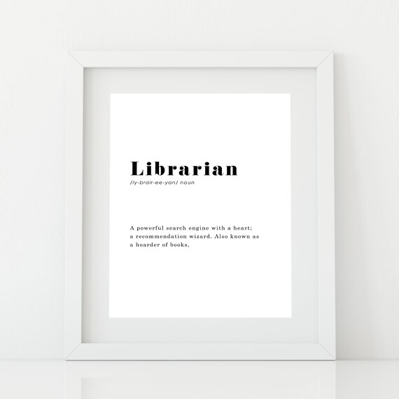 Printable Download Personalized Name Librarian Literature Quote Wall Art Gift