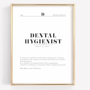 Mundhygieniker Geschenk, Definition Print Mundhygiene Nomen, RDH Raum Dekor, Wand Kunst, Abschlussgeschenk, Danke, Sofort Download