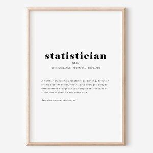 Statistics Poster Gift for Data Scientist, Statistician Definition ...