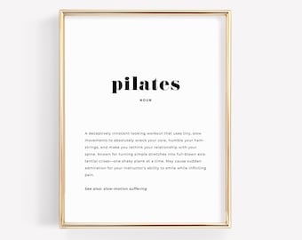 Pilates Definition Poster, Barre Studio Decor, Instructor Thank You Gift, Instant Download