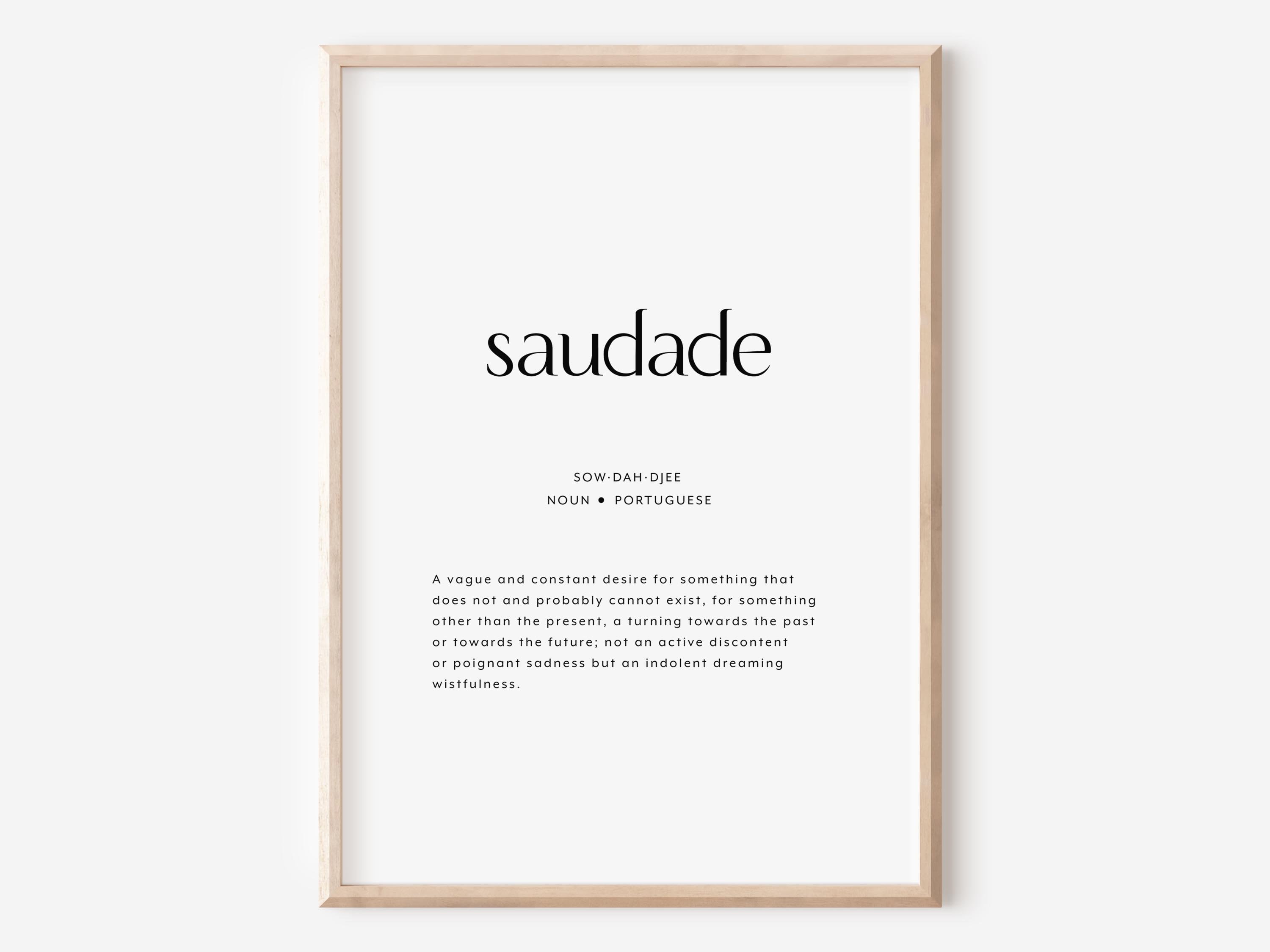 Saudade - Portuguese Word Definition | Poster