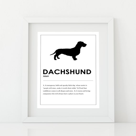 Dachshund Definition Print Veterinarian Gift Dictionary Art Etsy