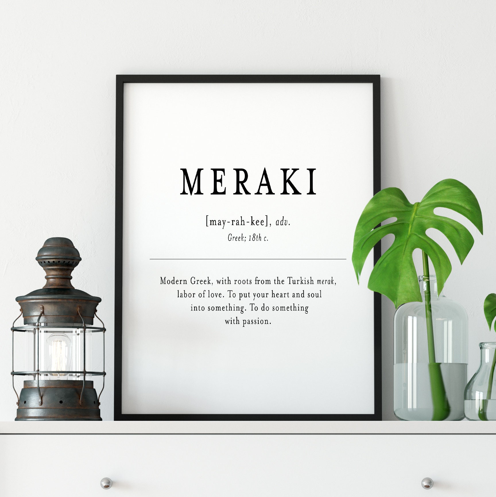 Meraki Definition Print Greek Word Art Bedroom Wall Decor Etsy