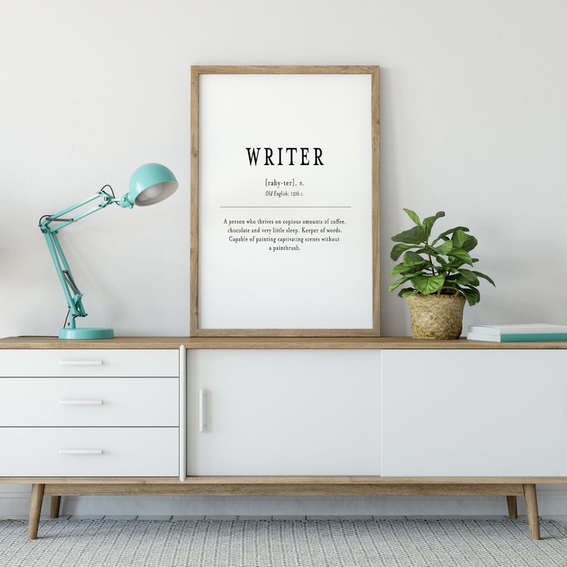 Gifts for Writers Cubicle Decor Home Office Wall Art Writer | Etsy