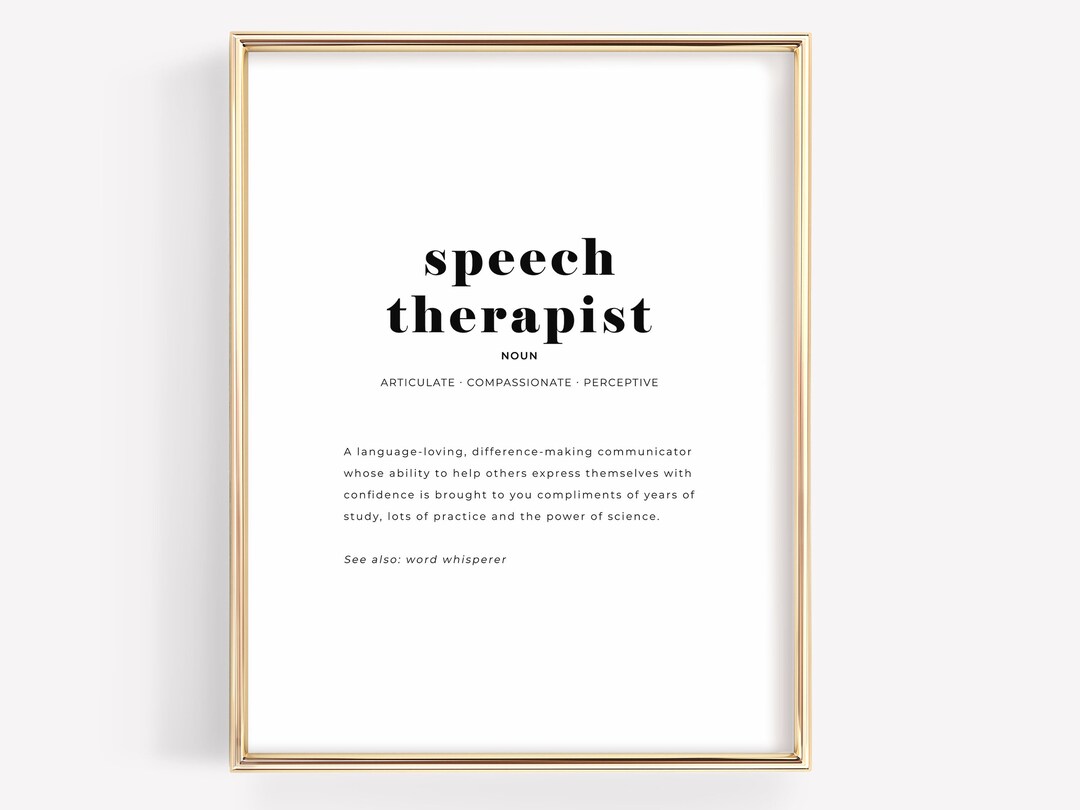 Speech Therapist Definition Printable Wall Art, Speech Language ...