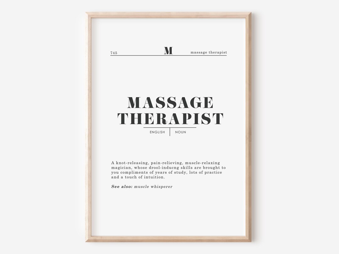 Massage Therapist Gift, Printable Definition, Massage Therapy Poster