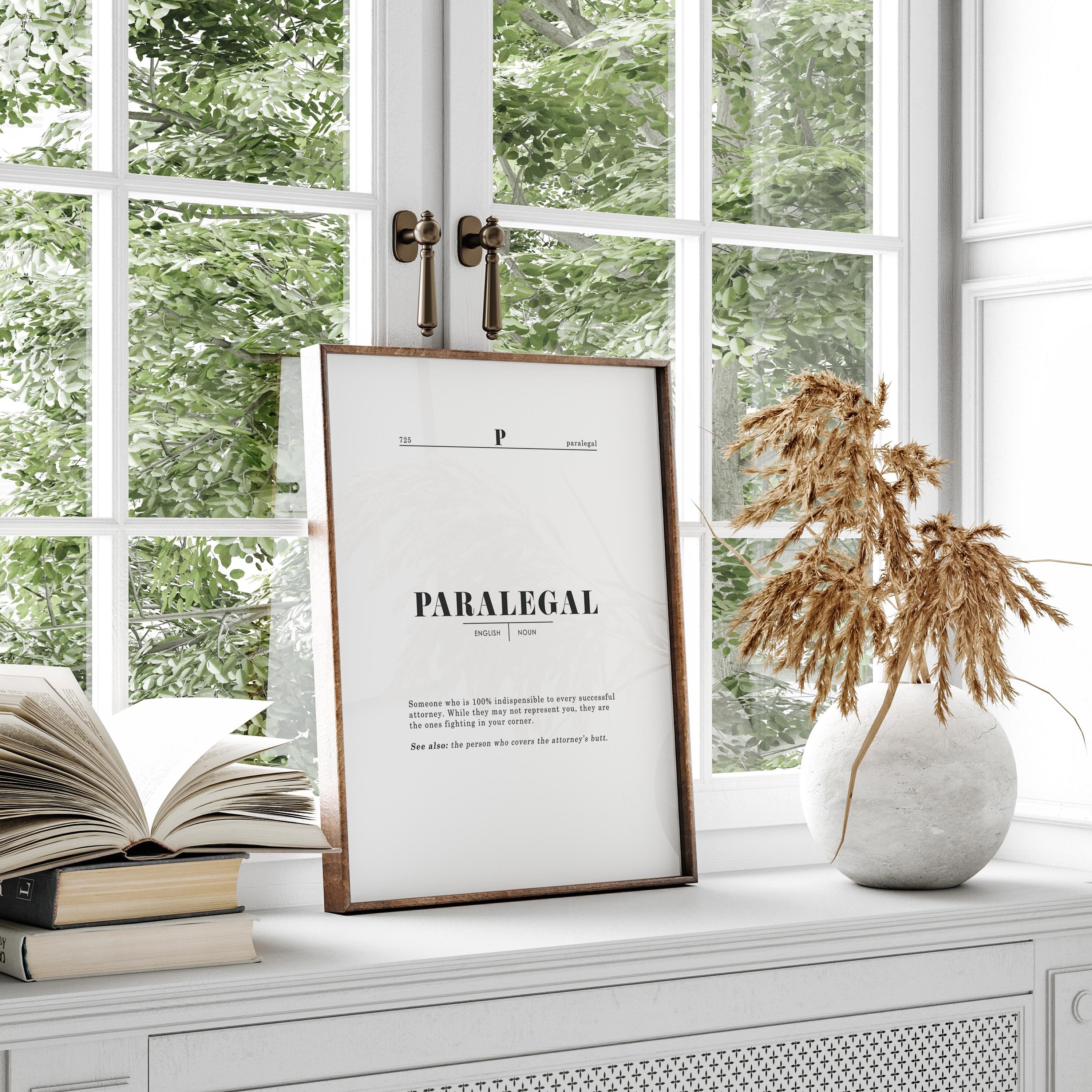 Funny Paralegal Definition Acrylic Desk Sign - 4x4 Inches, Humorous Plaque For Legal Assistants & Law Offices