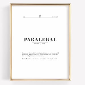 Paralegal Definition Printable Wall Art, National Paralegal Day, Legal Assistant Appreciation Gift, Legal Support Staff Thank You