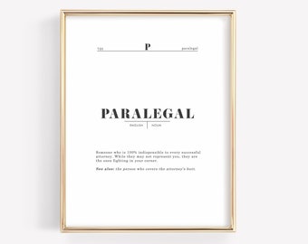 Arte mural imprimible con la definición de asistente legal, Día Nacional del Asistente Legal, Regalo de agradecimiento para asistentes legales, Agradecimiento al personal de apoyo legal