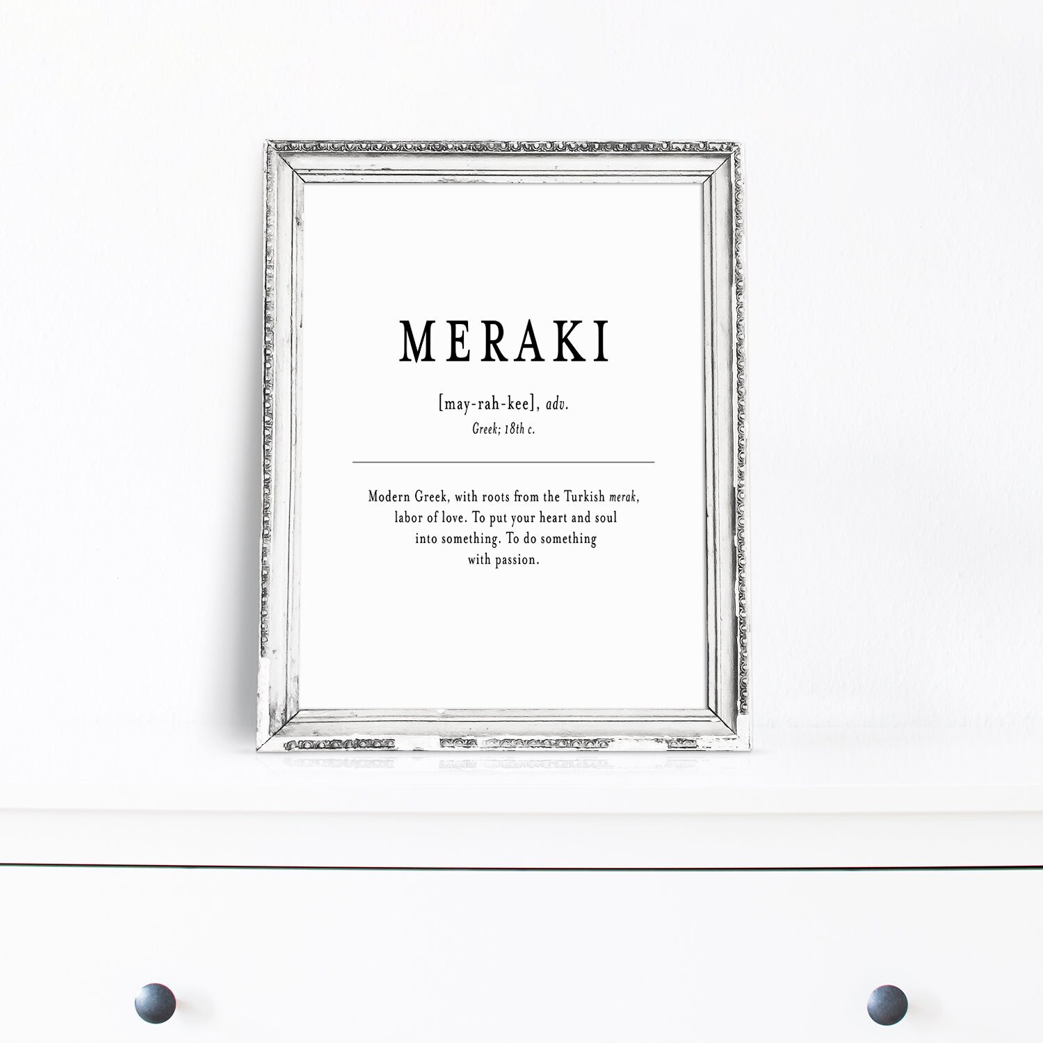 Meraki Definition Print Greek Word Art Bedroom Wall Decor Etsy