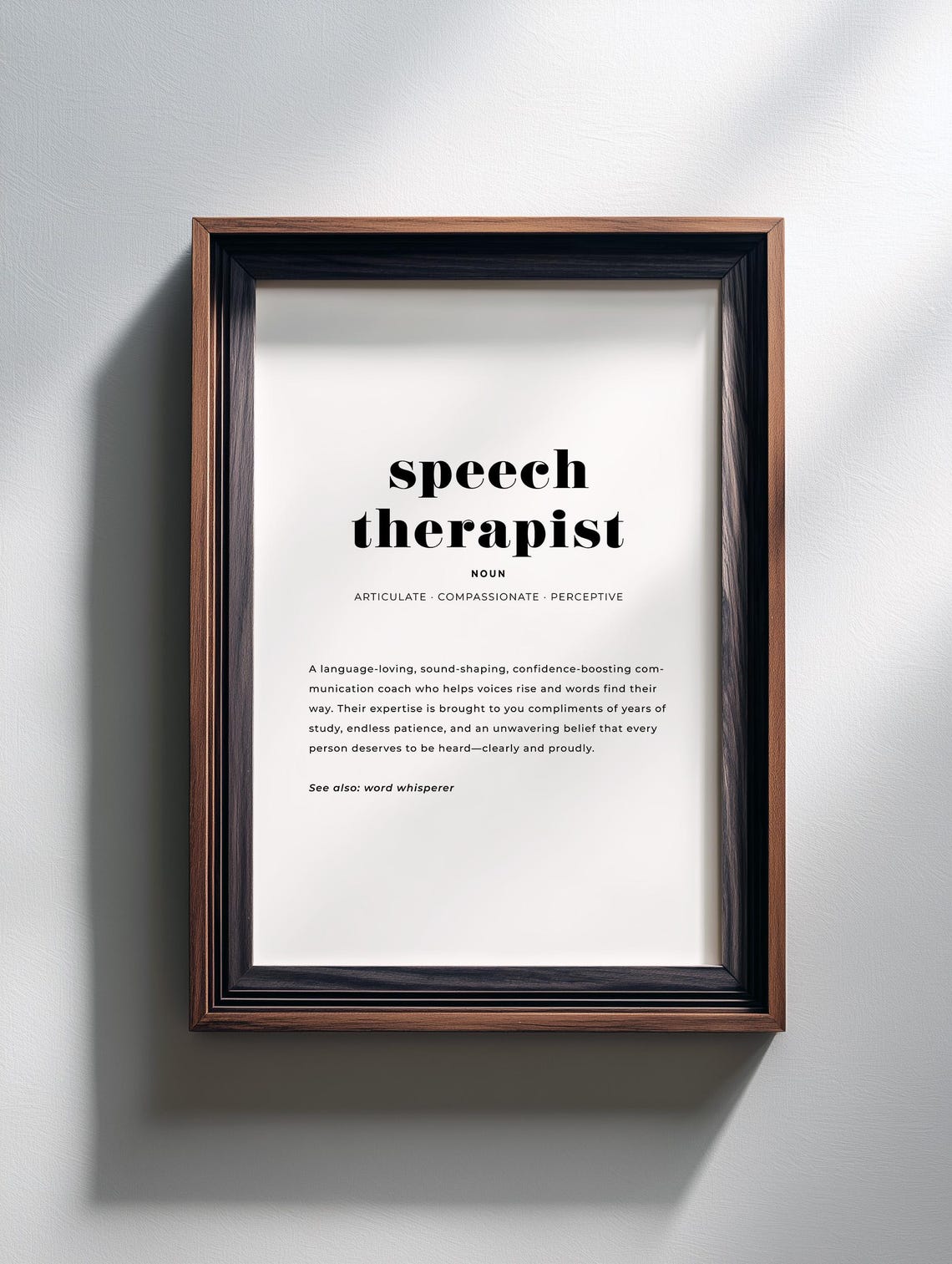 Speech Therapist Definition Printable Wall Art, Speech Language ...