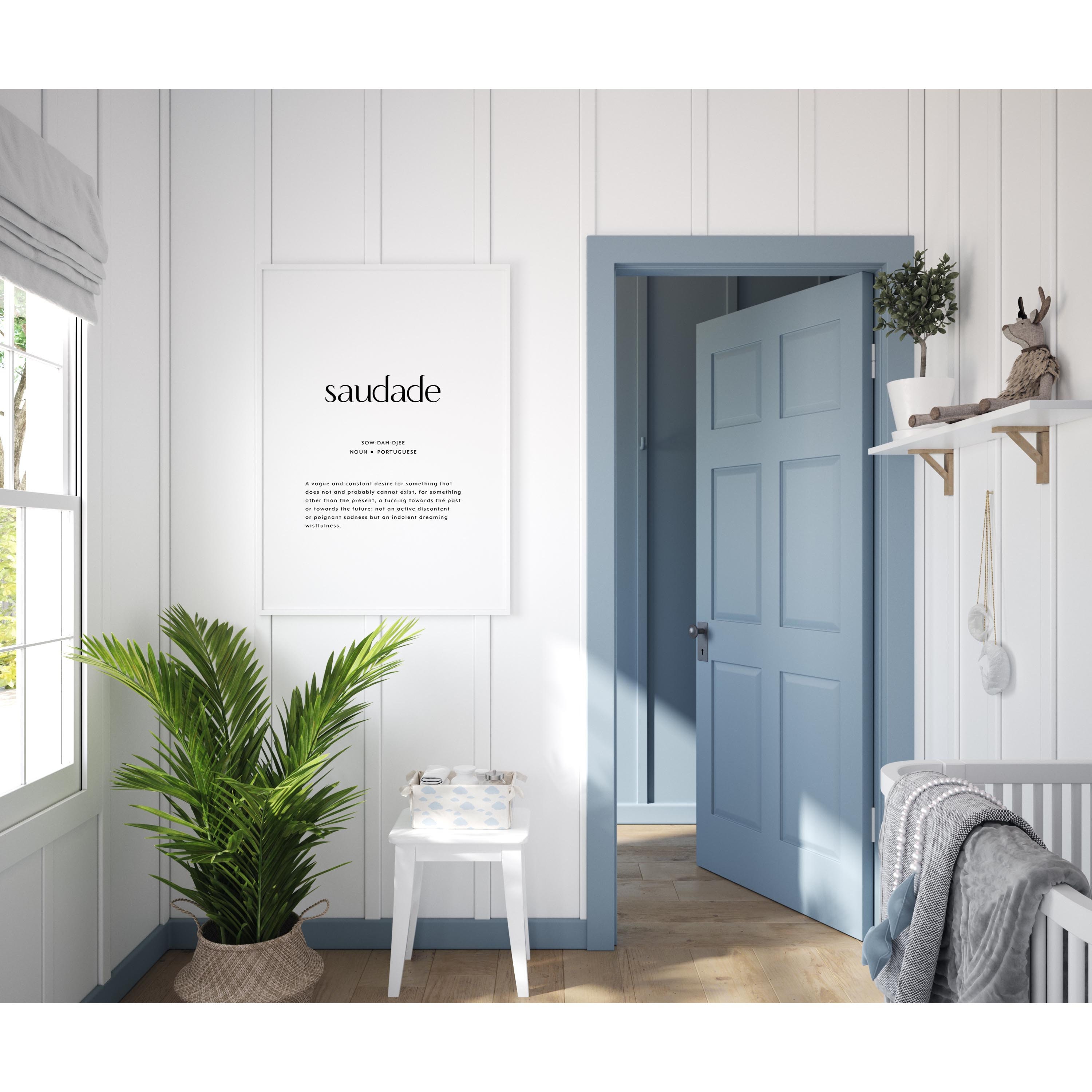 Saudade Definition Recessed Framed Print by Wise Magpie Prints