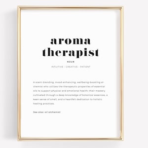 Aromatherapy Definition Print, Aromatherapist Dictionary Wall Art, Spa Office Decor, Holistic Healing Printable