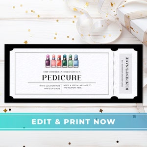 Chèque-cadeau de pédicure, modèle de coupon de journée au spa modifiable, certificat-cadeau d’anniversaire, carte-cadeau d’anniversaire surprise, téléchargement de soins personnels DIY