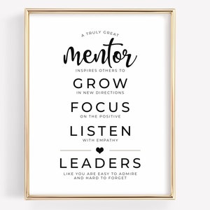 Mentor Appreciation Gift Printable Sign, Mentor Thank You Gift, Retirment Gift for Mentor, Teacher, Boss, Instant Download