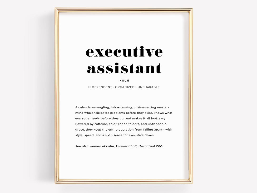 Executive Assistant Sign, Gift for Office Manager, Definition Print ...