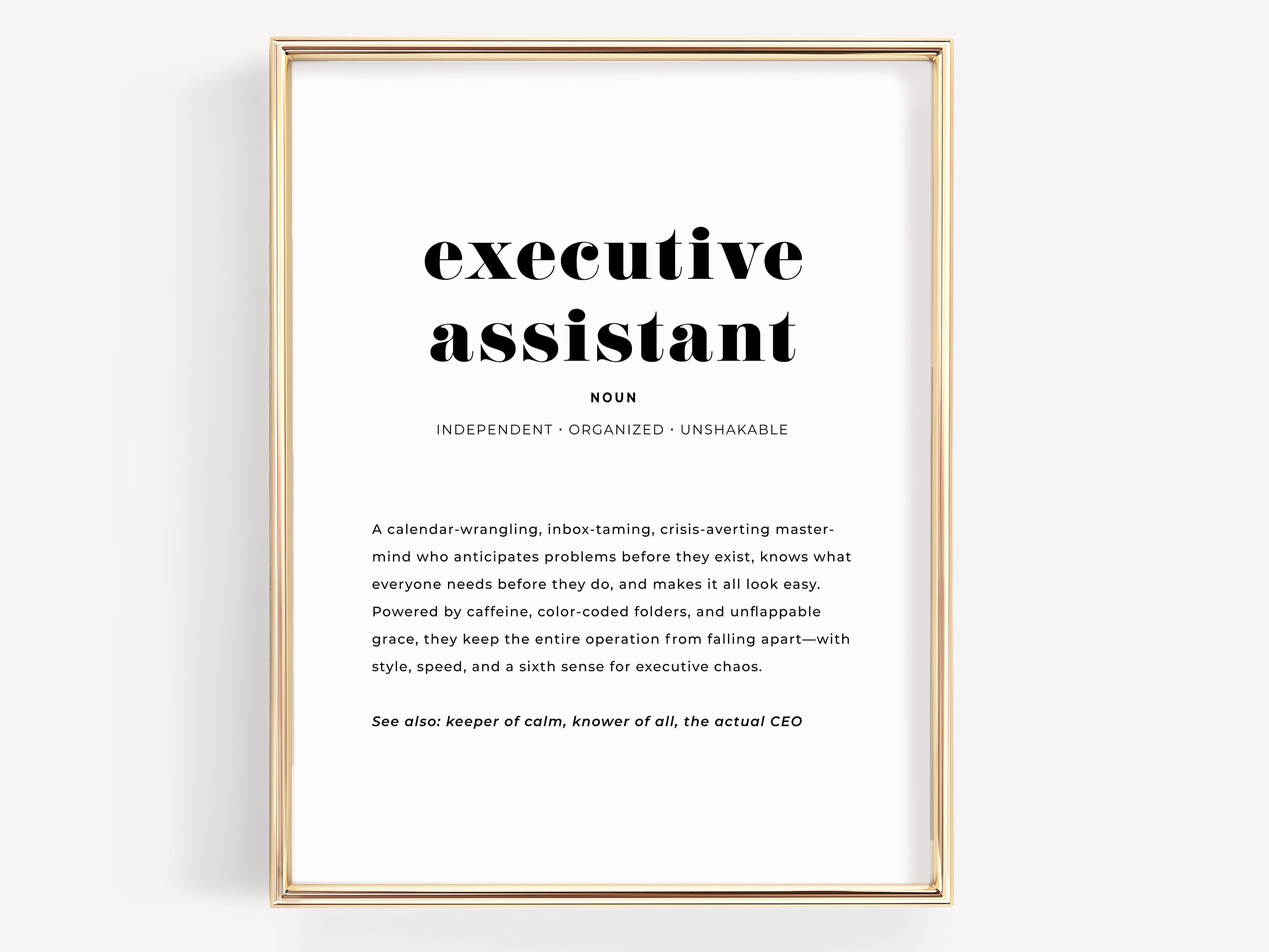 Executive Assistant Sign, Gift for Office Manager, Definition Print ...